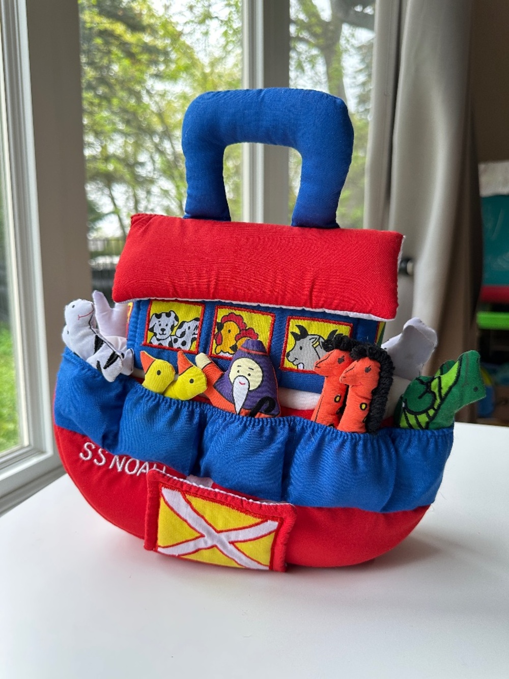 Complete Set Pockets Of Learning Noah's Ark Plush Toy With Animals Vintage 1990